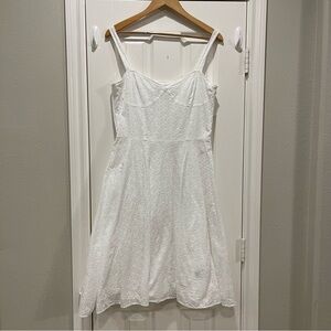 Lauren Ralph Lauren Midi Dress Women’s 12 White Eyelet Corset Boning Feminine